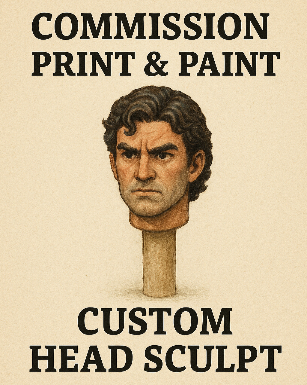 Commission for Paint and Print Head Sculpt